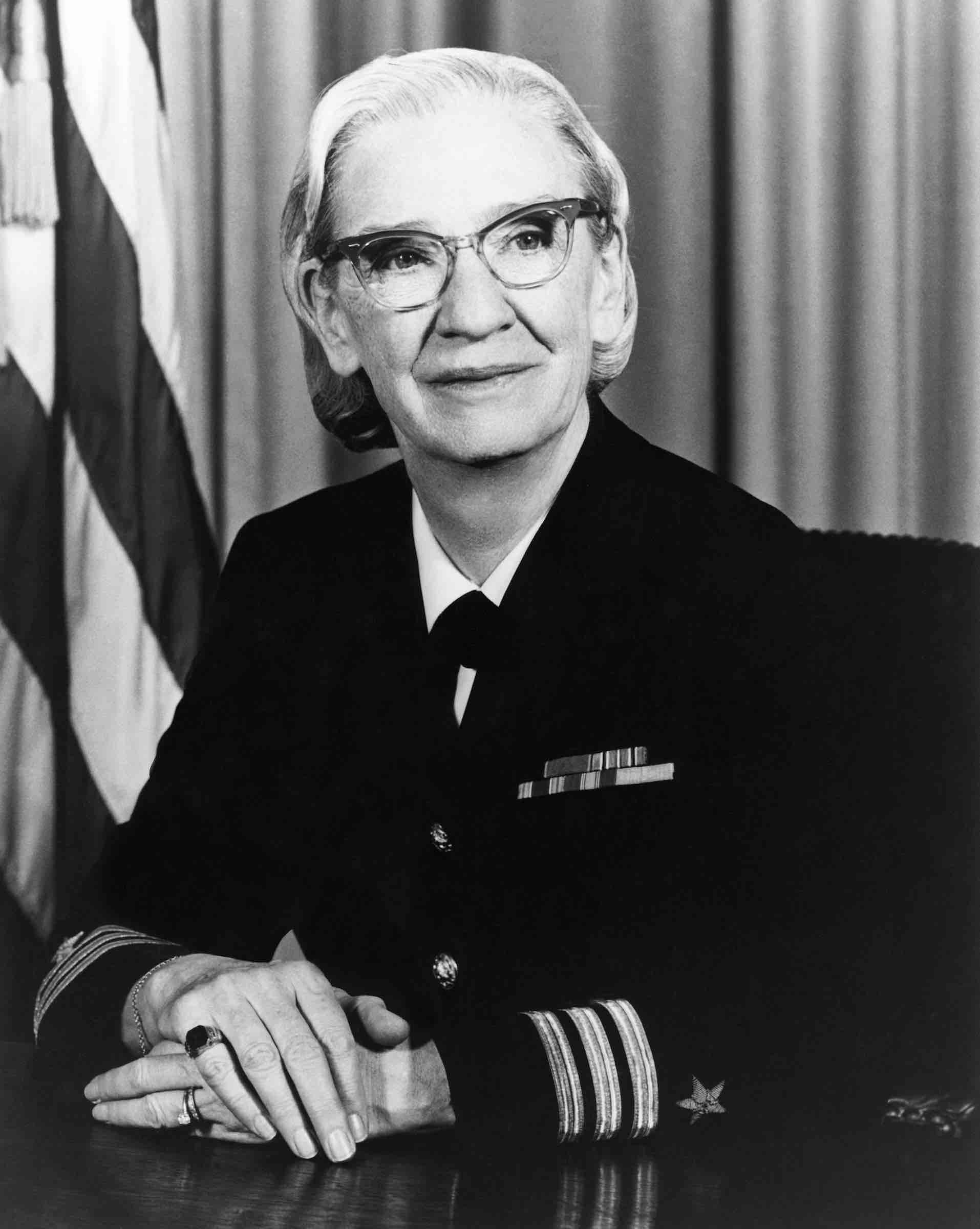 Photo courtesy of Rear Admiral Grace Hooper (c. 1984) from the U.S. Navy National Archives